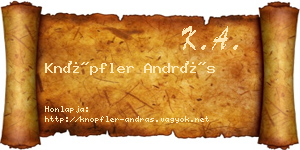 Knöpfler András névjegykártya